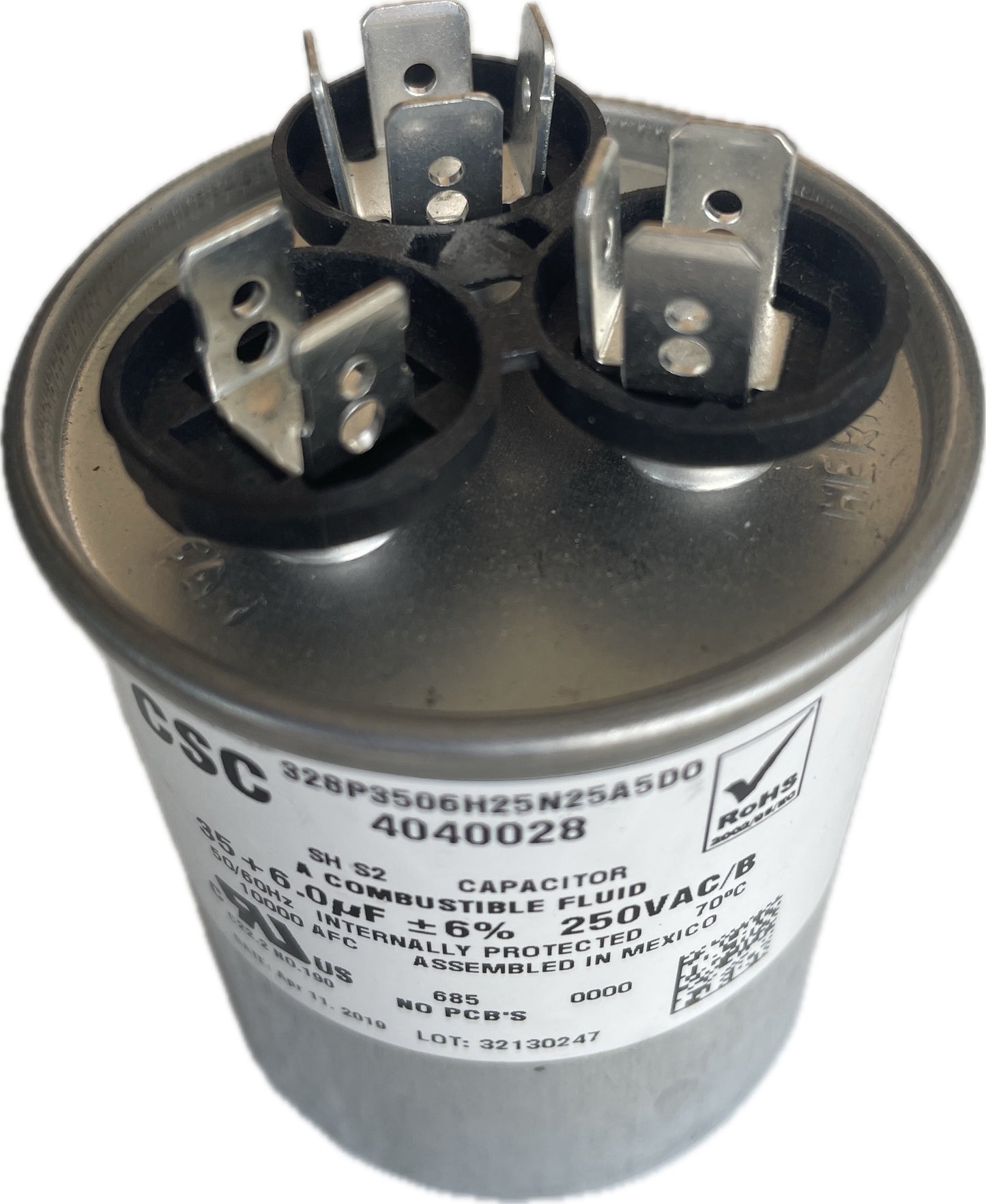35 + 6 MFD 250 VAC