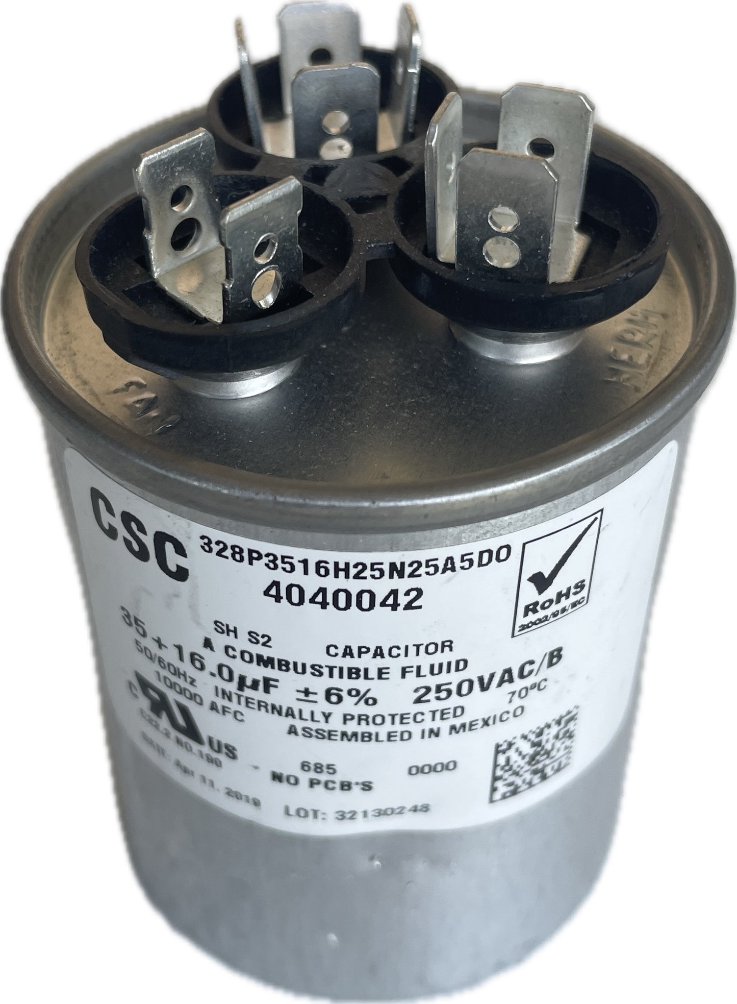 35 + 16 MFD 250 VAC