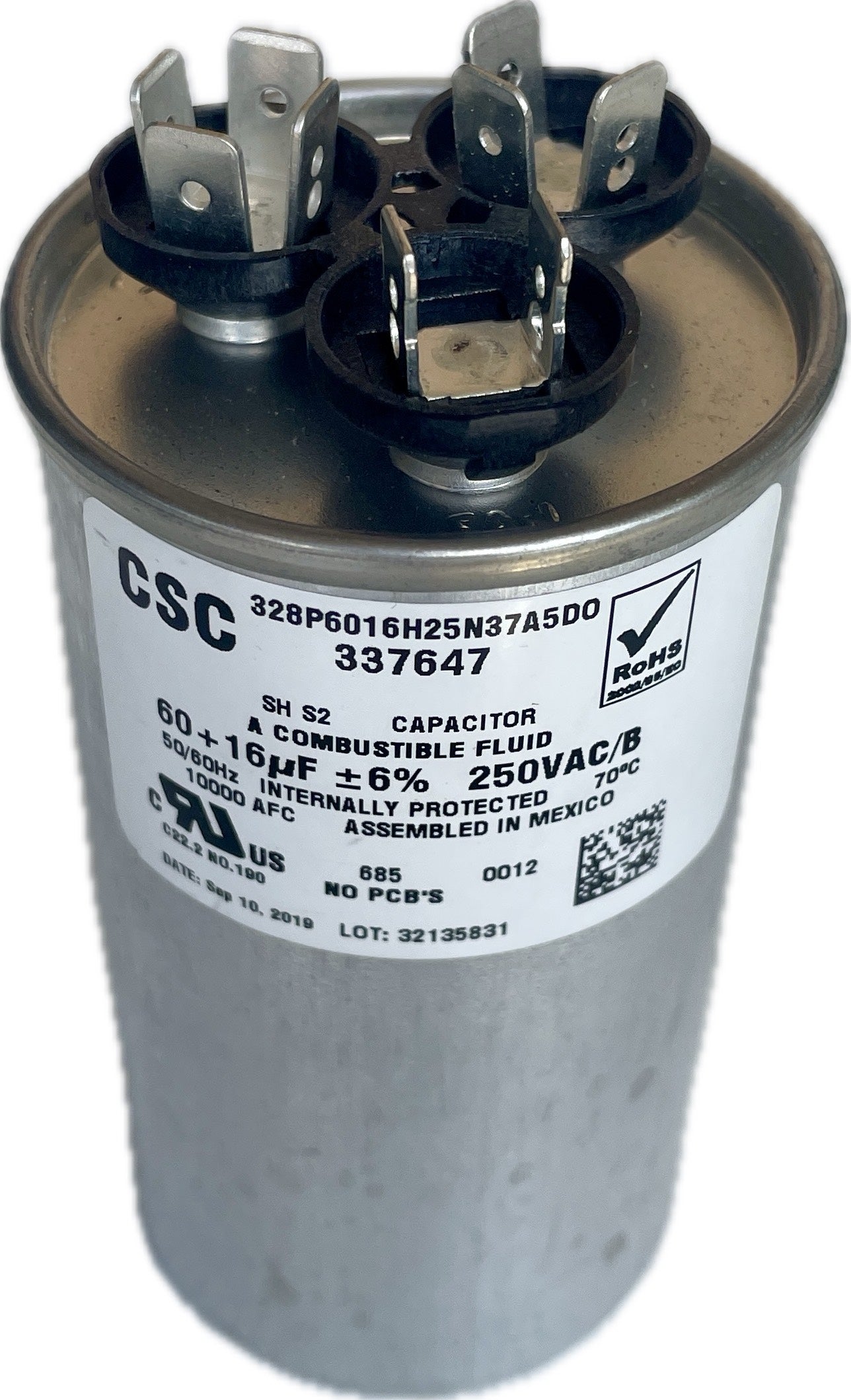 60 + 16 MFD 370 VAC
