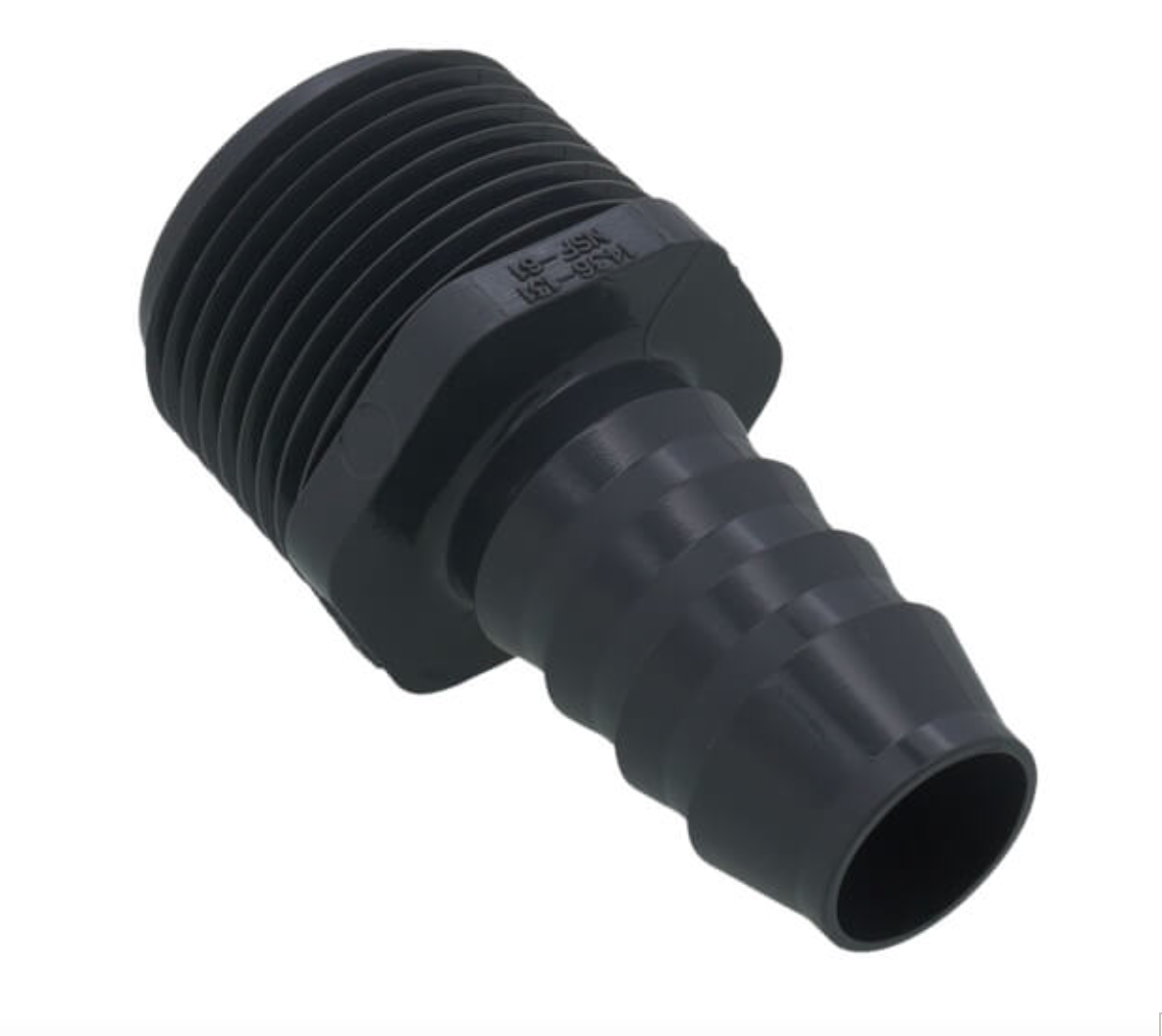 3/4" Male x 1/2" Barbed PVC reducer (Insert x MIPT)