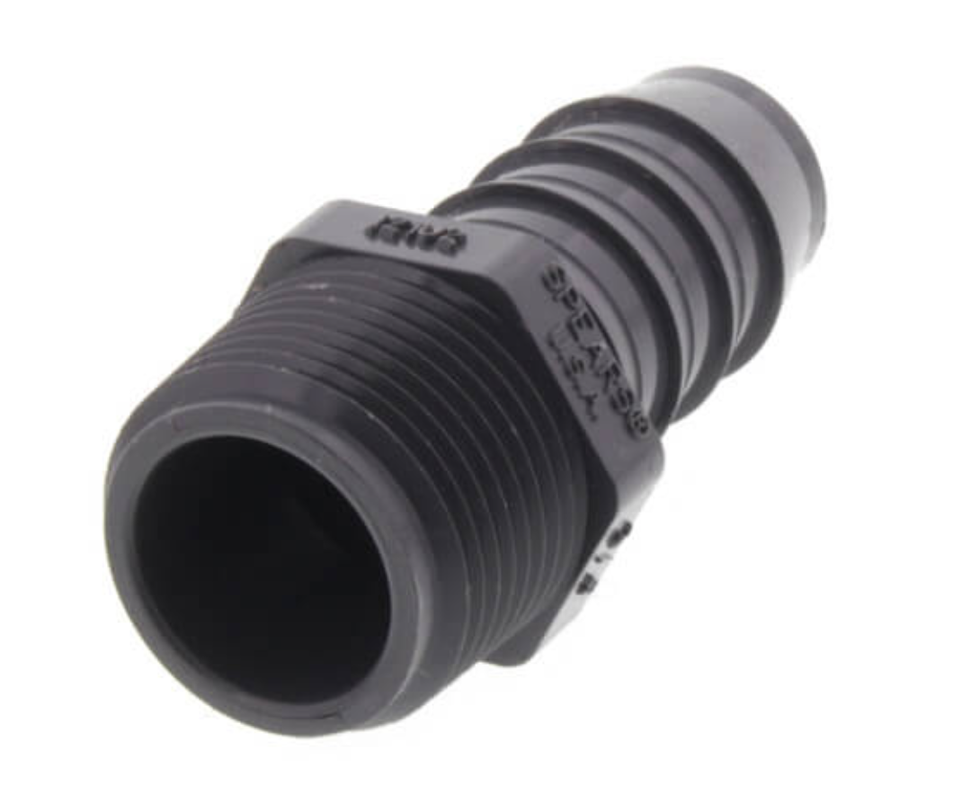 3/4" PVC Barbed Insert Male (Insert x MIPT)