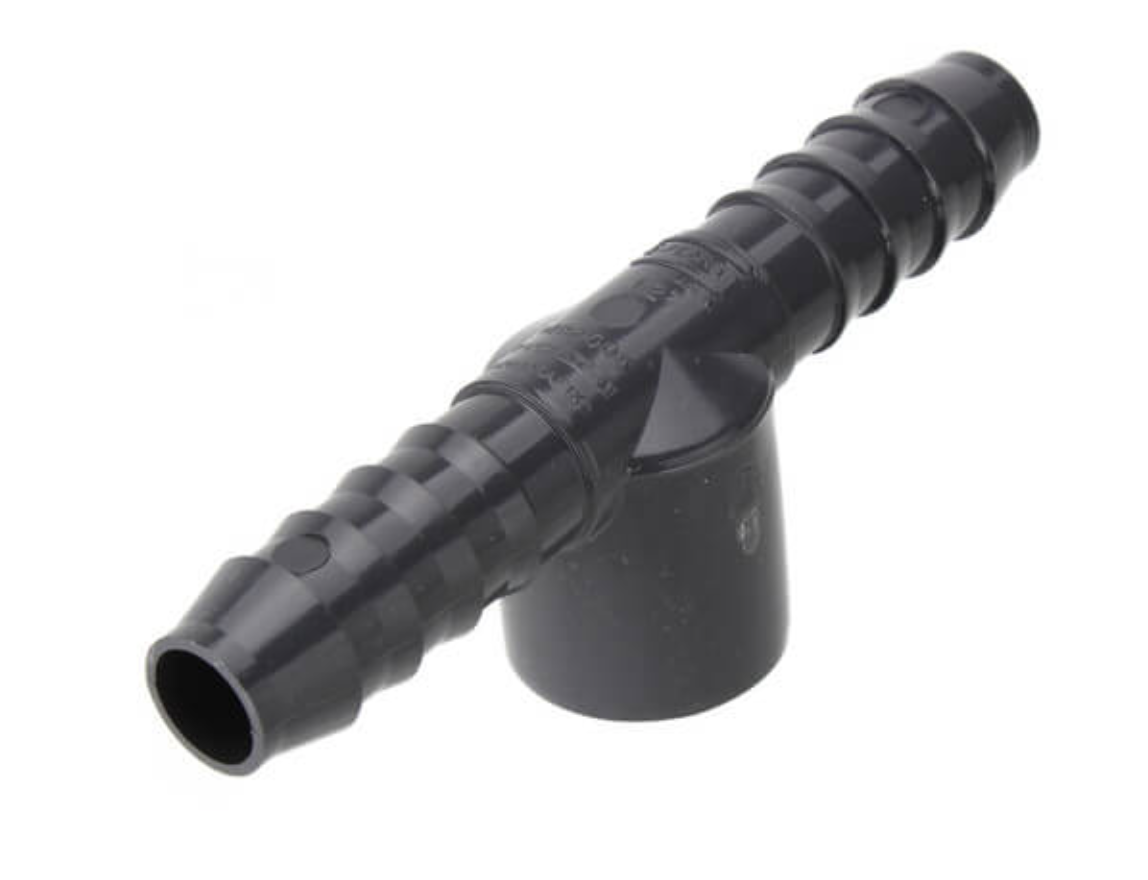 1/2" Barbed PVC Tee (Insert x Insert x FIPT)