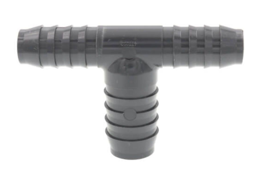 3/4" x 1" x 3/4" PVC Barbed Insert Reducing Tee (Insert x Insert x Insert)