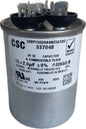 CSC dual run capacitor with label on a white background