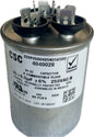 CSC dual run capacitor with label on a white background