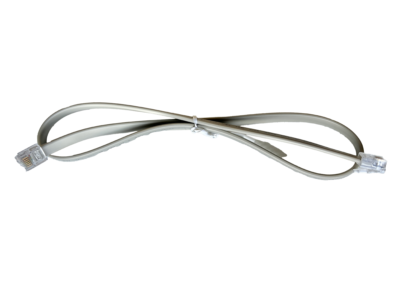 A 6-pin RJ12 CXP display and communication cable, straight through design, in a beige or light gray color.