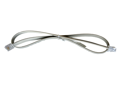 A 6-pin RJ12 CXP display and communication cable, straight through design, in a beige or light gray color.