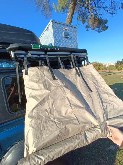 Fold-out vehicle privacy changing room shower tent