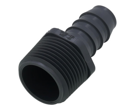 3/4" Male x 1/2" Barbed PVC reducer (Insert x MIPT)