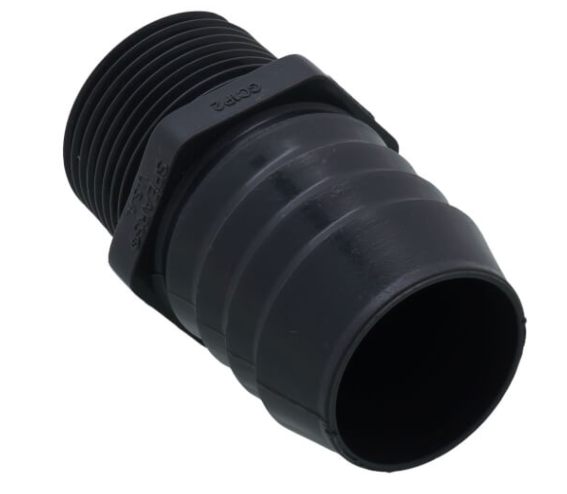 1" Male x 1-1/4" Barbed PVC reducer (MPT x Insert)