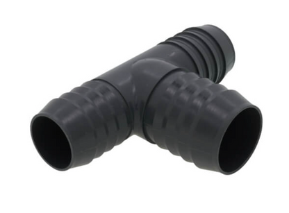 1-1/4" x 1-1/2" x 1-1/4" PVC Barbed Insert Reducing Tee (Insert x Insert x Insert)