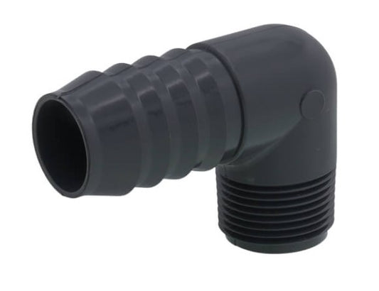 3/4" Male x 1" Insert PVC 90° Reducing Elbow (insert x MIPT)