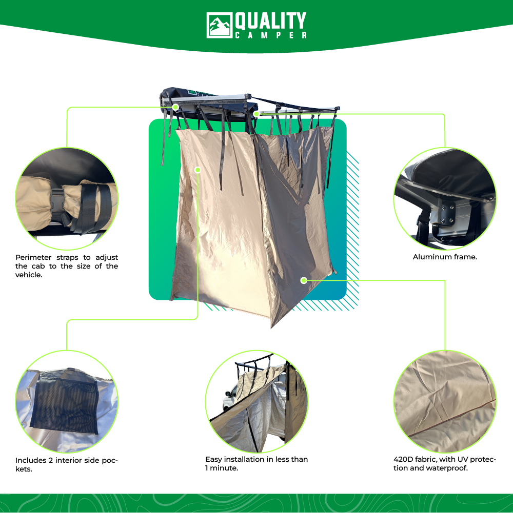 Fold-out vehicle privacy changing room shower tent