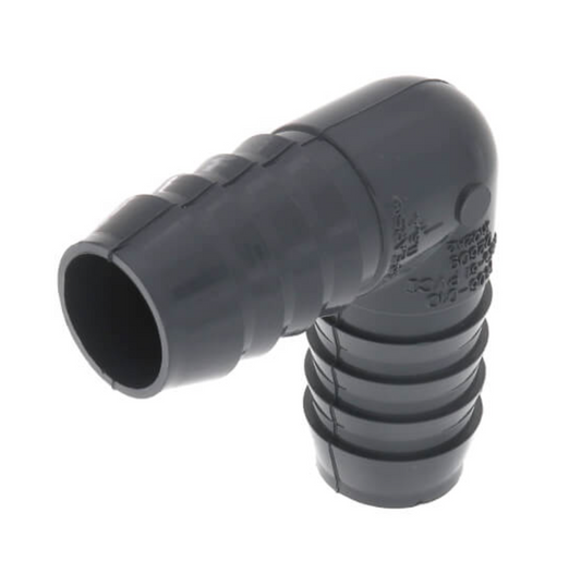 1-1/2" 90° PVC Insert Elbow (Insert x Insert)