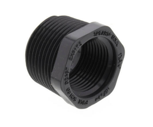 1" X 3/4" PVC Sch. 80 Flush Style Reducer Bushing (MPT x FPT)