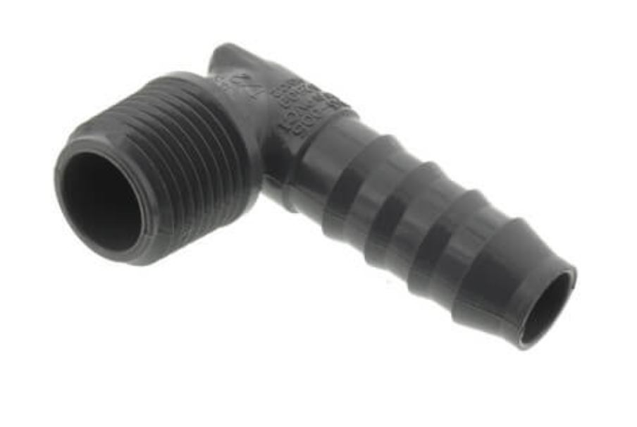 1/2" 90° PVC Insert Elbow (Insert x MIPT)