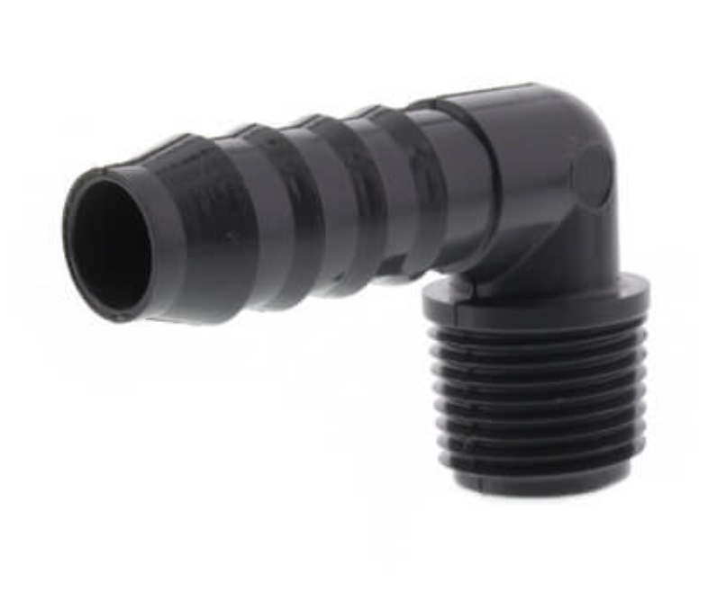 1/2" 90° PVC Insert Elbow (Insert x MIPT)