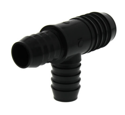 1-1/4" x 1" x 1" PVC Barbed Insert Reducing Tee (Insert x Insert x Insert)