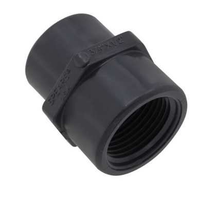 3/4" x 1/2" PVC Schedule 80 Reducing Coupling (FPT)