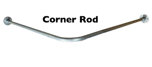 L-shaped corner 36x36 rod for shower, curtain & changing room. Commercial duty.